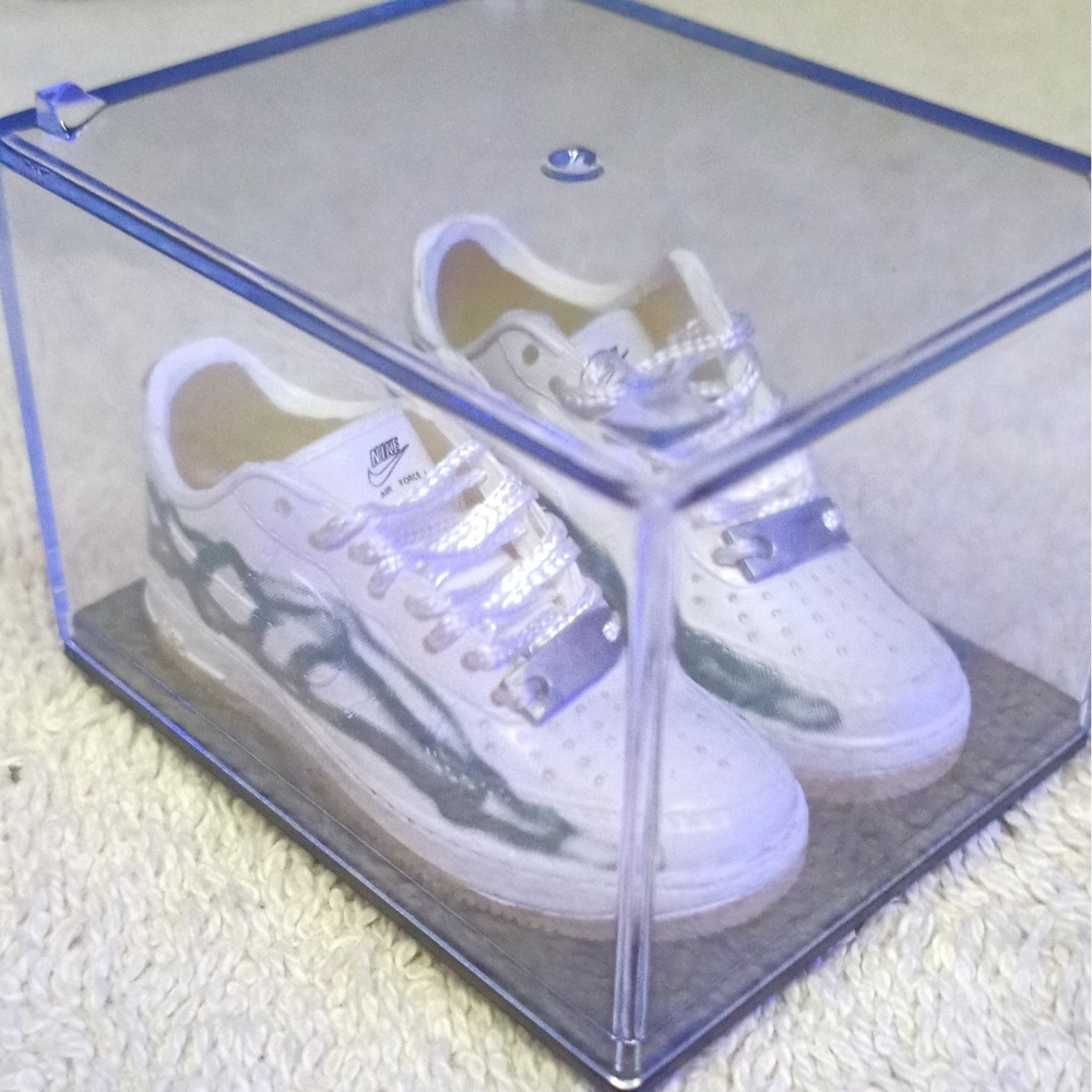 New 1/6 Scale Enterbay Nike Air Force One Action Figure Mini Shoes w Display Box